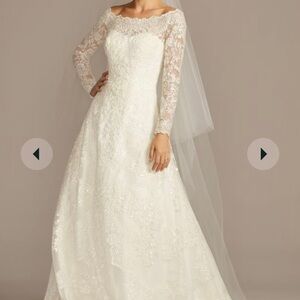 Oleg Cassini Wedding Gown Cream Size 14. Altered to fit a height of 5’6